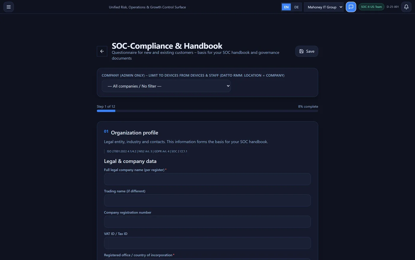 Mahoney Control — Audit-Ready Output